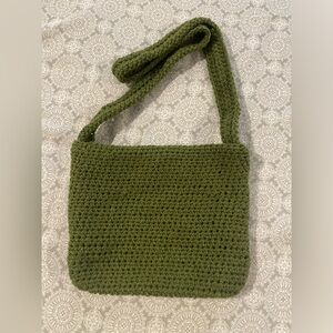 Homemade small crochet cross over bag